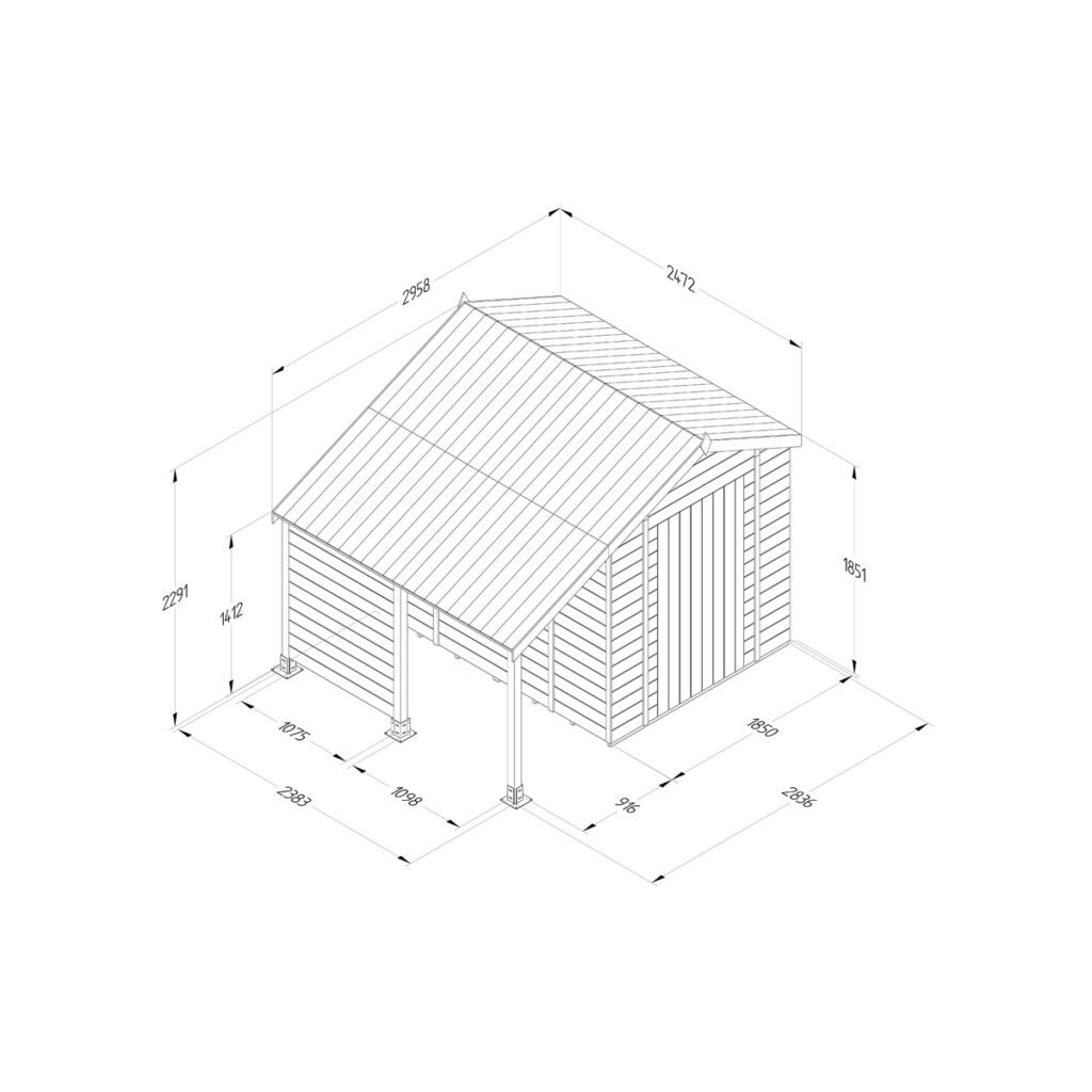 Timberdale 6×8 Apex Shed With Log Store 5013053189252 2